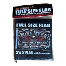 Daytona Beach Motorcycle Bike Week 2008 Rally Full Size Flag 3&#39;x5&#39; Hot Leathers - £15.31 GBP