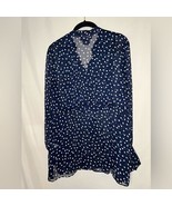 George Polkadot Blouse Navy Blue/White Size L(12/14) - $274.74 MXN