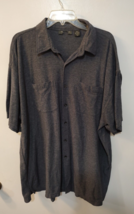 Van Heusen Men&#39;s Short Sleeve V Neck Solid Gray Shirt Size 2XL - £9.69 GBP