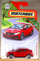 2018 Matchbox 8/100 Mbx Road Trip 14/20 &#39;17 Honda Civic Hatchback Red w/6 Spokes - £7.08 GBP