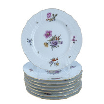 Antique KPM Basketweave Hand Painted Dresden Flowers Pattern Luncheon Plates 8.5 - £510.59 GBP