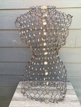 VINTAGE &quot;MY DOUBLE&quot; WIRE DRESS FORM 31” Tall Female Figure Mannequin Mesh - $143.02