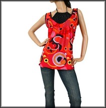 NWT Takoni Red, Black &amp; Orange Fooler Shirt ~ Super Cute &amp; Comfy!! ~ JR1... - £10.64 GBP