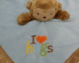 Carters Just One You blue brown monkey I love Hugs security blanket baby... - $10.39