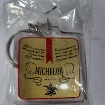 Michelob Beer Vintage Plastic Keychain Key Ring NIB NIP Gold - $11.18