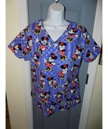 Disney&#39;s Minnie Mouse Purple Scrub Top Size S Women&#39;s EUC - £15.49 GBP