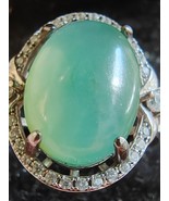 Glassy Ice Light Green Natural Burma Jadeite Jade Ring # 925 Sterling Si... - $27,507.96 MXN