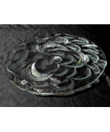 Vintage BLENKO 12.75&quot; Cake Plate CUMULUS CRYSTAL LINE Textured Sandwich ... - $83.98