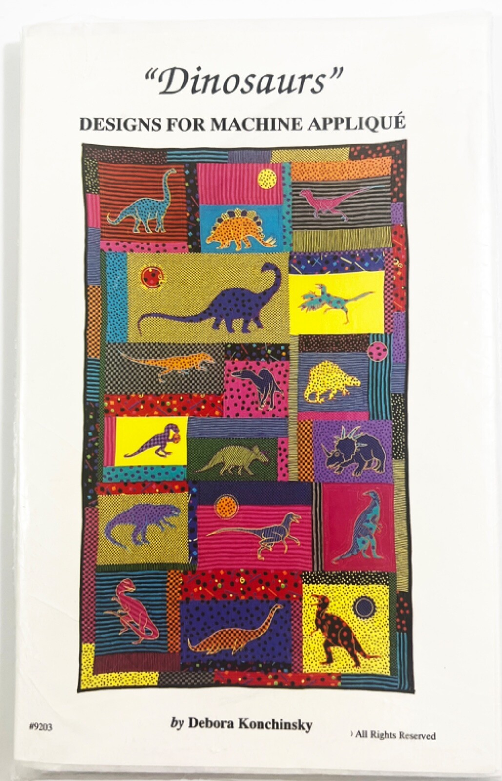 Dinosaurs Designs for Machine Applique Quilt Pattern - $10.88