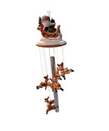 Vintage Christmas Holiday Santa Sleigh Wind Chime 7 Reindeer Ceramic Ado... - $458.23 MXN