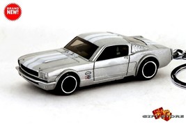 RARE KEY CHAIN 1965/66 SILVER WHITE FORD MUSTANG FASTBACK CUSTOM LIMITED... - $38.98