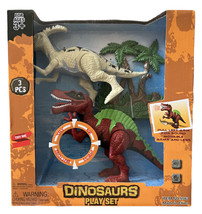 3 PCS Dinosaurs Play Set for Ages 3+ Hadrosaurus &amp; Spinosaurus w/Tree Decoration - £15.60 GBP