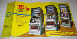 Super Jackpot Trio Slot Machine Flyer Original Vintage Retro Promo Artwork - $27.55