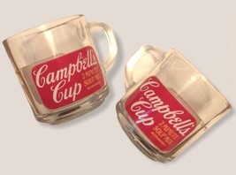 Campbell’s Cup 2 Minute Soup Mix Clear Mugs Set Of 2 - £13.65 GBP
