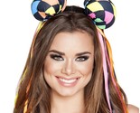 Rainbow Diamond Headband Satin Ribbons Head Piece Ears Balls Streamers 4559 - £13.15 GBP
