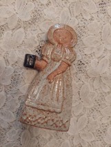 Knobler Girl Candle Holder Figurine Vintage Japan Made Rustic Look FREE ... - £12.58 GBP