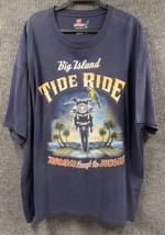 Hanes Beefy T Motorcycle Men 3XL BIG ISLAND TIDE RIDE Rumble Through The... - £18.42 GBP