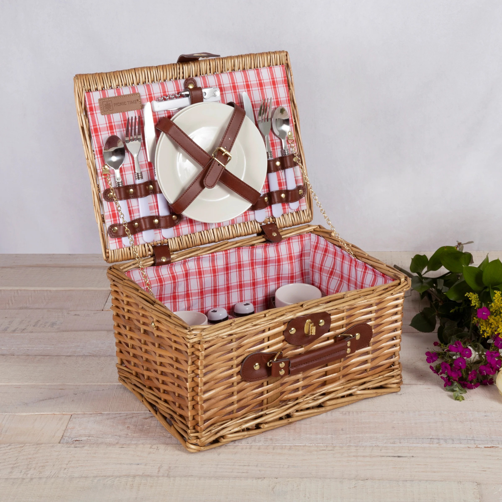 Catalina Picnic Basket For 2 Wicker Picnic Basket With Picnic Set - $89.05+