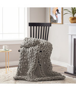 Donna Sharp Dove Chenille Knitted Throw - £64.49 GBP