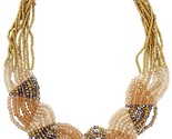 Leslie Danzis Chapado en Oro Multihilos Iridiscente Collar de Cuentas Ba... - $29.24