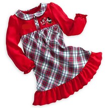Disney Store Mickey &amp; Minnie Mouse Plaid Christmas Nightgown Sz 2T 3T - $372.19 MXN