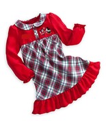 Disney Store Mickey &amp; Minnie Mouse Plaid Christmas Nightgown Sz 2T 3T - $373.29 MXN