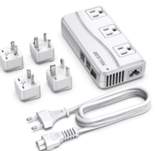 Universal Travel Adapter 220V to 110V Voltage Converter 6A 4-Port USB Ch... - £32.13 GBP