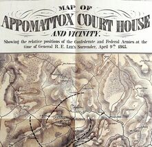 Map Appomattox Courthouse Civil War Reproduction 19x16&quot; Military History... - $35.02 CAD