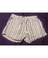 Natural Reflections Shorts Womens Sz XS USA Stripe Cotton Linen Drawstring - $13.55 CAD