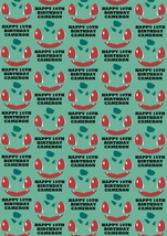 BULBASAUR Personalised Gift Wrap - Spiderman Wrapping Paper - Pokemon - £4.31 GBP