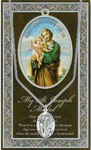 St. Joseph Medal Necklace with Embossed Prayer Pamphlet and Two Free Holy Cards - £14.19 GBP