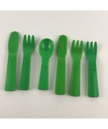 Fisher Price Fun With Food Pretend Green Tulip Utensil Fork Knife Lot Vi... - $27.01 CAD