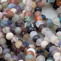 Faceted Mixed Gemstone Beads 2mm &amp; 4mm – Natural Round Strand - $1.75+