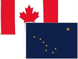 3x5 3&#39;x5&#39; Wholesale Combo Set Canada Canadian &amp; State Alaska 2 Flags Flag Banner - £7.76 GBP