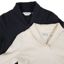 (2) Orvis Knit Long Sleeve Pullover Tops Shirts Small Cotton Blend Black... - $29.99