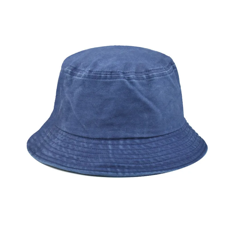 Solid Cotton Washed Denim Bucket Hats Unisex Bob Folding Fisherman  Caps Hip Hop - £96.56 GBP