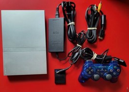 Sony PlayStation 2 PS2 Slim Silver Console System Bundle SCPH-77001 Games Works - $210.38