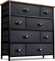 Sorbus Dresser For Bedroom With 8 Drawers - Tall Chest Storage Tower, Wood/Black - £93.24 GBP