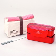 Lock &amp; Lock BPA Free Slim Lunch Box with Chopsticks and Cotton Bag (Pink) - £22.12 GBP