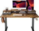 Electric Standing Desk With Double Drawers, 48X24 Inches Adjustable Heig... - $277.99