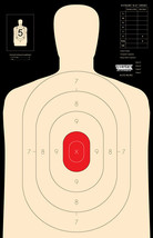 B27E Shooting Targets 25 Black w/red ctr. &amp; 25 Reverse w/red ctr. Qty:50 - £30.92 GBP