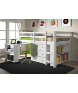 Ava Kid&#39;s Furniture Set with Twin Loft Bed, Desk, Dresser &amp; Bookcase in One - £966.75 GBP