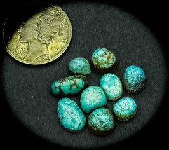 9.5 cwt. Vintage Indian Mountain Lot of 10 Turquoise Cabochons - £131.89 GBP