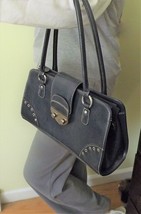 Apt 9 Bag navy blue and silver metal studded purse modern Shoulder Bag Handbag - £14.09 GBP