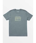 RVCA Men's Slim Fit Red Stitch Peak Graphic T-Shirt Flint Stone Blue-Large - €19,59 EUR