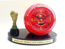 Coca Cola 2002 Fifa World Cup Korea Japan Trophy w/ Soccer Football Desk Clock - £55.22 GBP