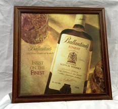 Vintage Ballantines Scotch Whisky Framed Acrylic Etched Picture - $74.20
