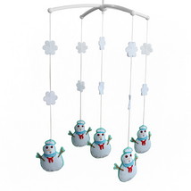 White Snowman Snowflake Infant Room Hanging Musical Mobile Crib Toy Baby Crib Mo - £76.52 GBP