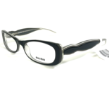 Miu Eyeglasses Frames VMU01C 5BM-1O1 Black Clear Ribbed Rectangle 51-16-135 - $139.47