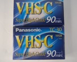 Panasonic TC-30 Super High Grade 90 min Tapes 2 Pack VHS-C NEW - £9.53 GBP